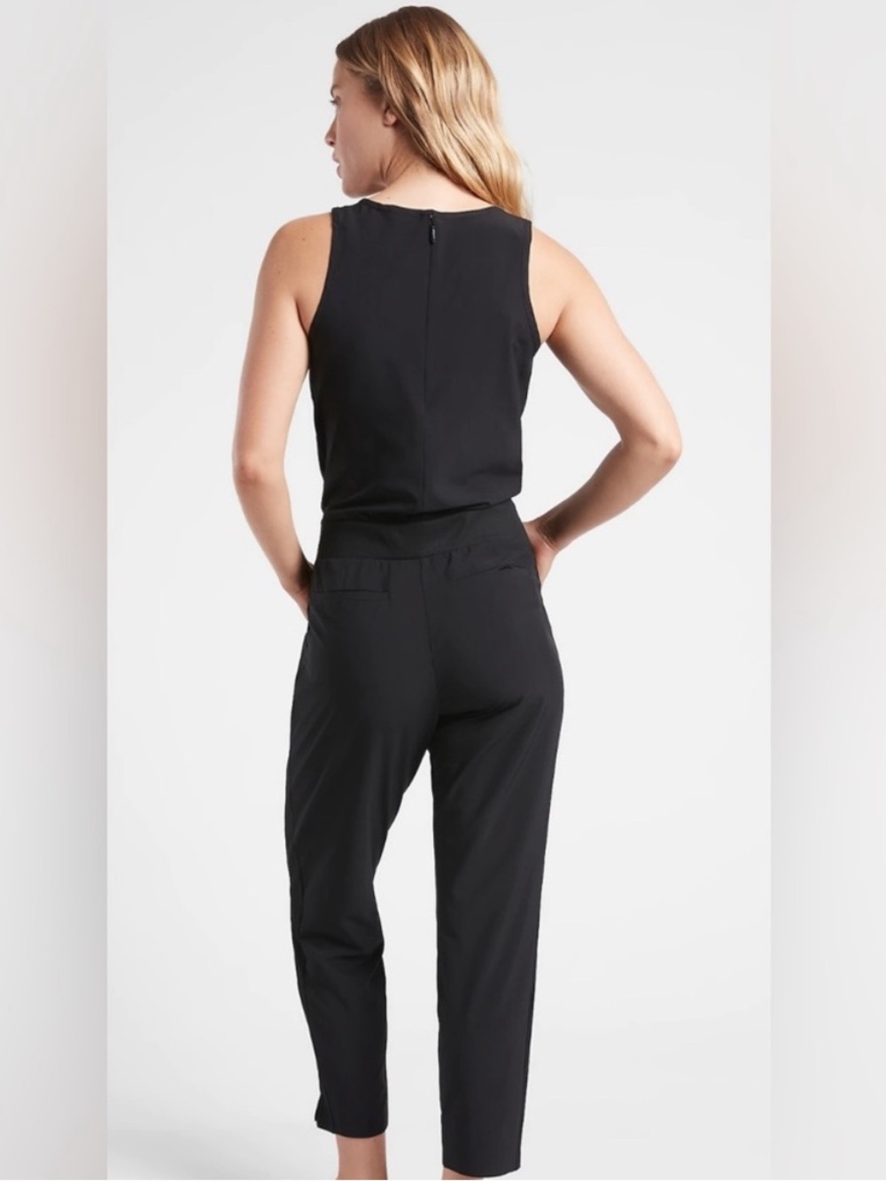 Athleta Brooklyn Sleeveless Black Jumpsuit Size 6 - Picture 4 of 13